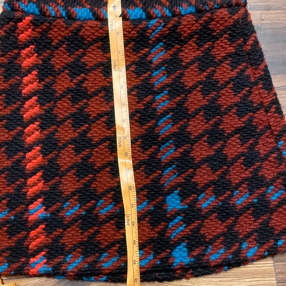 Topshop Houndstooth High Rise A-Line Wool Skirt, 4 - Picture 4 of 6